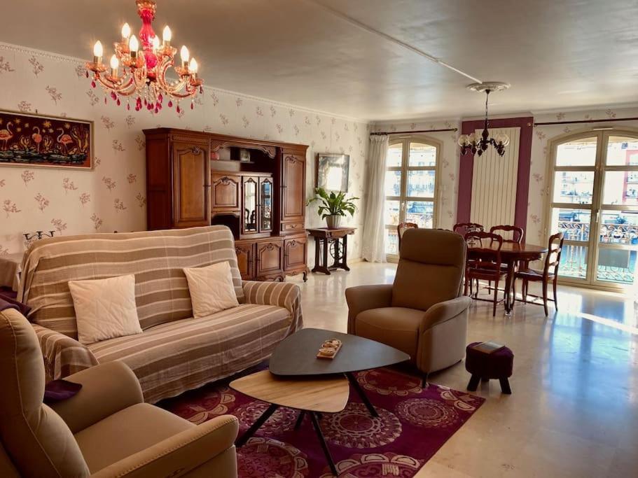 "Georgio" Grand Appartement Traversant Avec Vue Canal Et Parking Sète Exteriör bild